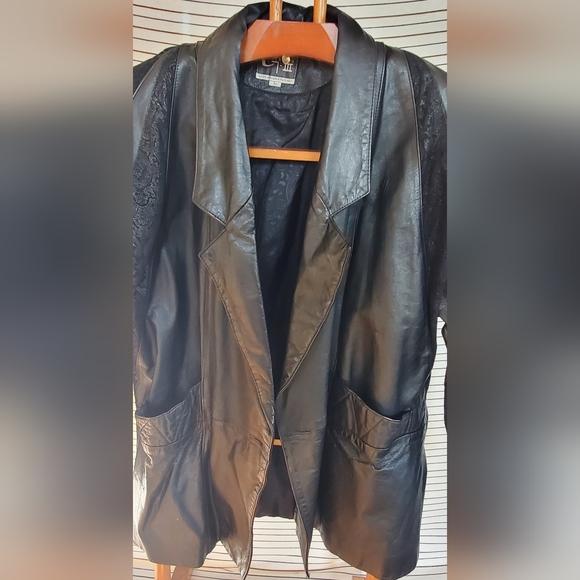 VINTAGE LEATHER COAT 90S large - Picture 3 of 11